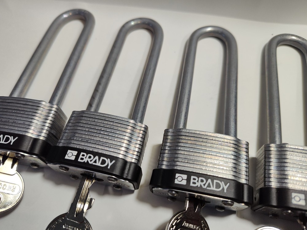 Brady 123265 Keyed Padlock, Extended, Rectangular Reinforced Steel Body,
