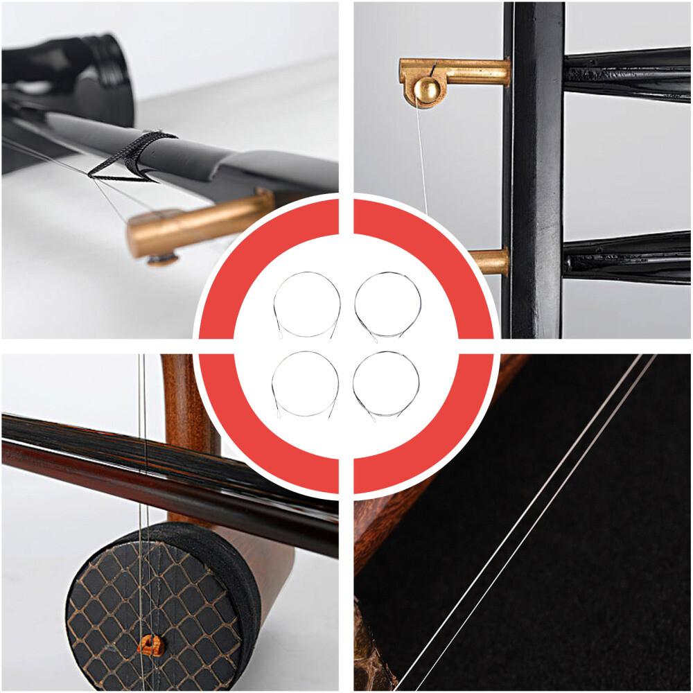 4PCS Erhu Strings Music Wire Sturdy Strings Erhu Strings (Assorted Color) New