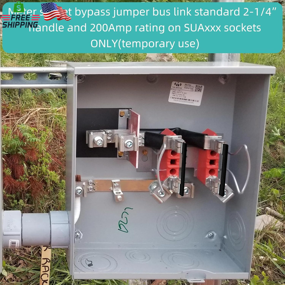 200 AMP Electric Meter Bypass Jumpers for Talon Meter Socket Base Socket Bypass