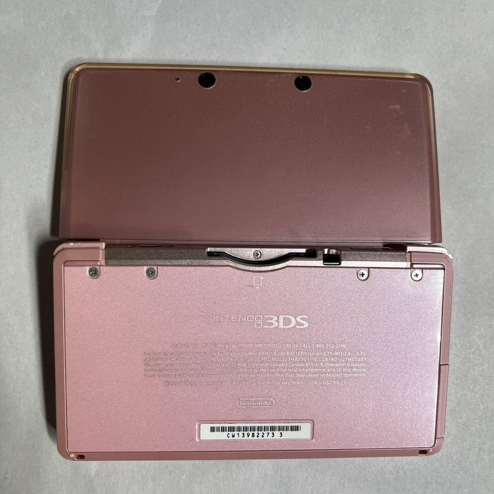 Nintendo 3DS Pearl Pink Handheld Handheld Console System CTR-001 Tested
