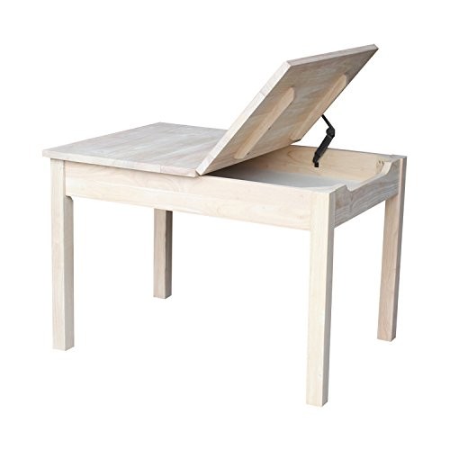 Table with Lift Up Top for Storage Unfinished