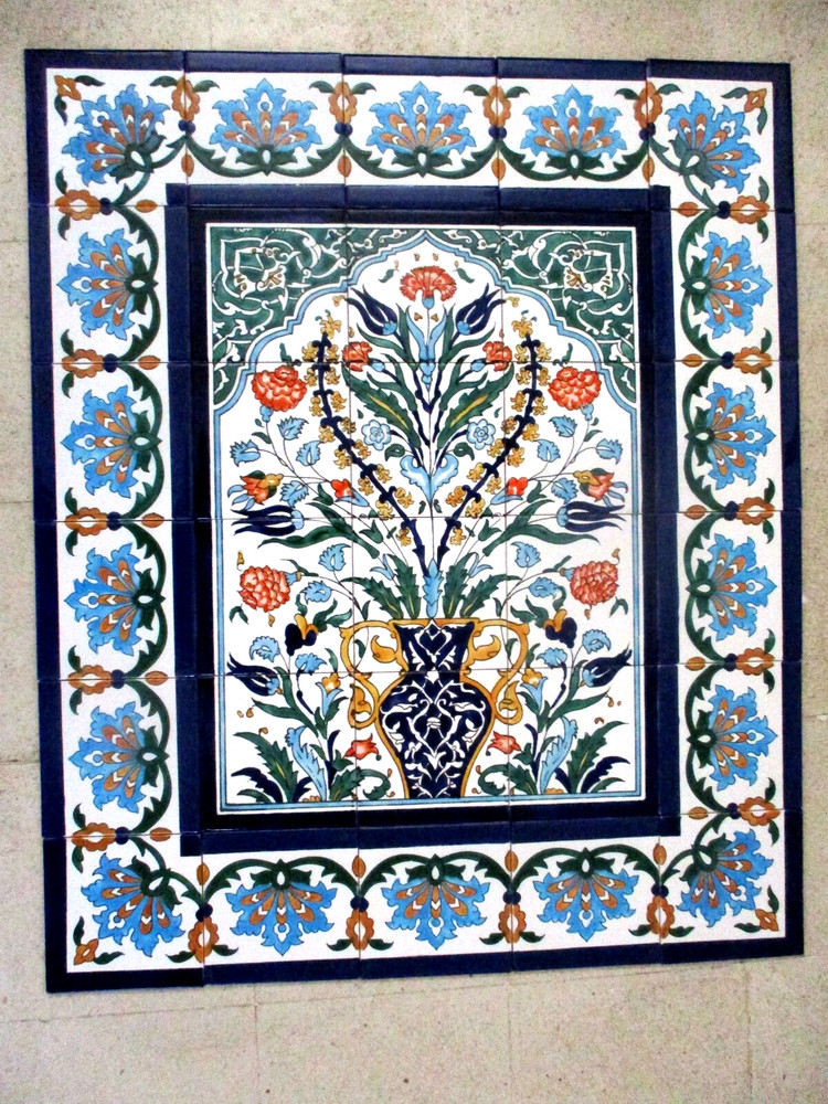 30" x 36" Hand painted Ceramic tile art panel Mosaic wall mural Backsplash