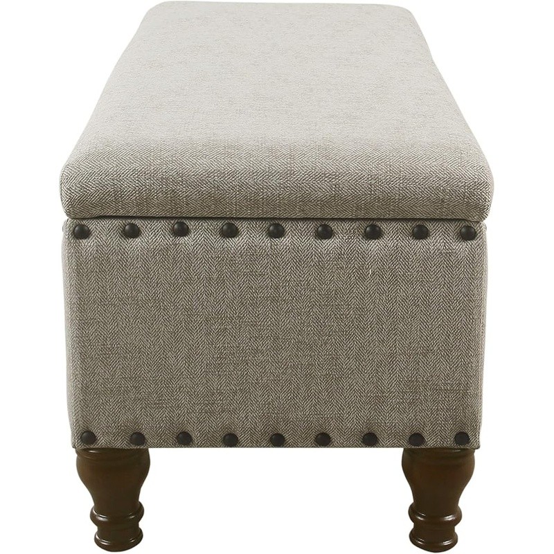 Storage Ottoman Bench Upholstered Rectangular Coffee Table Living Room New