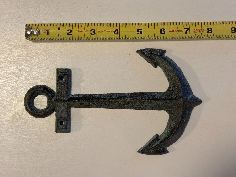 Cast Iron Anchor Decoration 8" Inch
