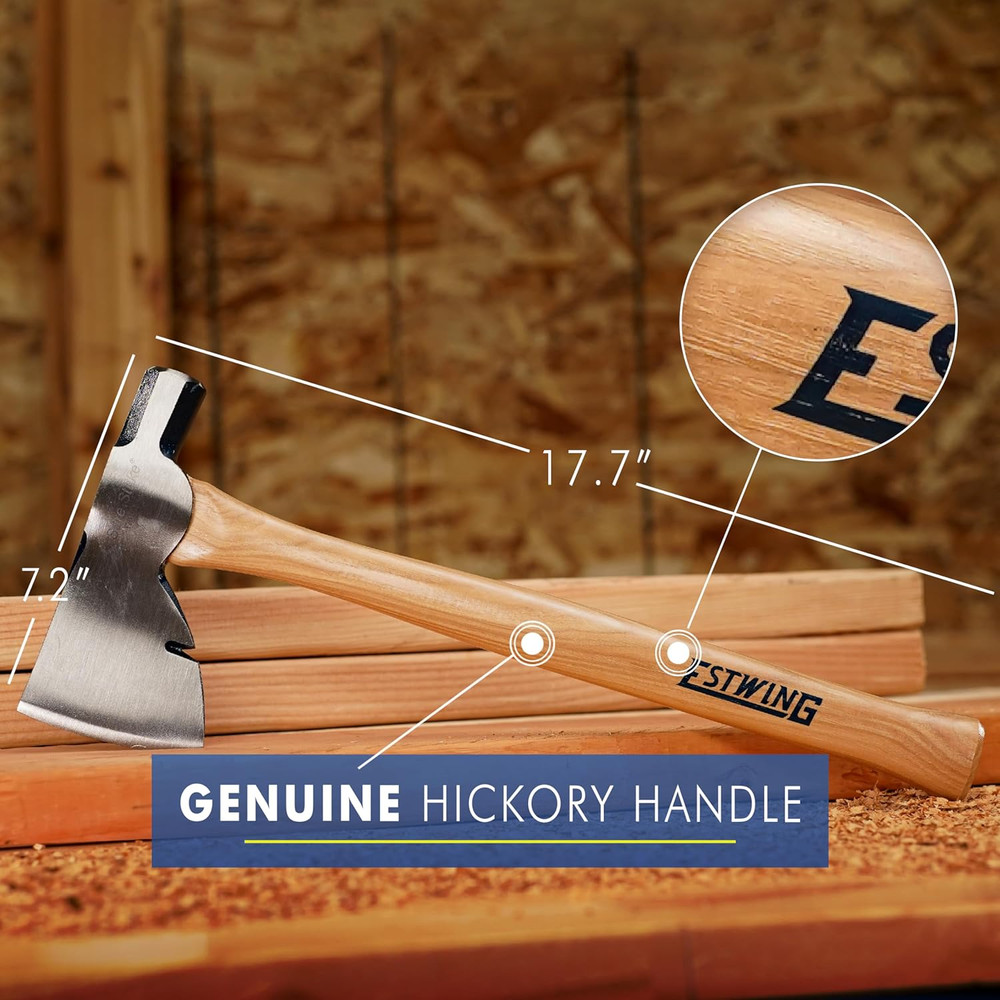 Rigger'S Axe - 16" Framing Hammer with Axe with Smooth Face & Hickory Handle - M