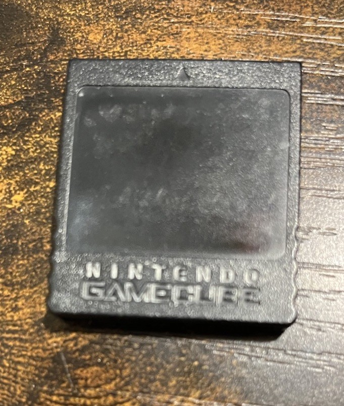 Nintendo Gamecube Memory Card 251 Black Authentic Tested, Silver Marker On Front