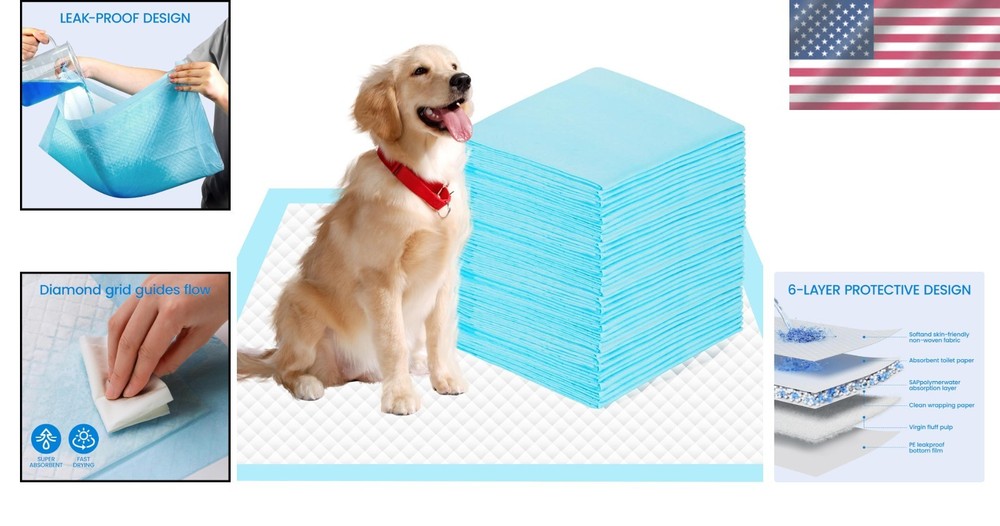 28"x34" Dog Pee Pads Extra Large, Super Absorbent Leakproof Quick Drying Pee ...