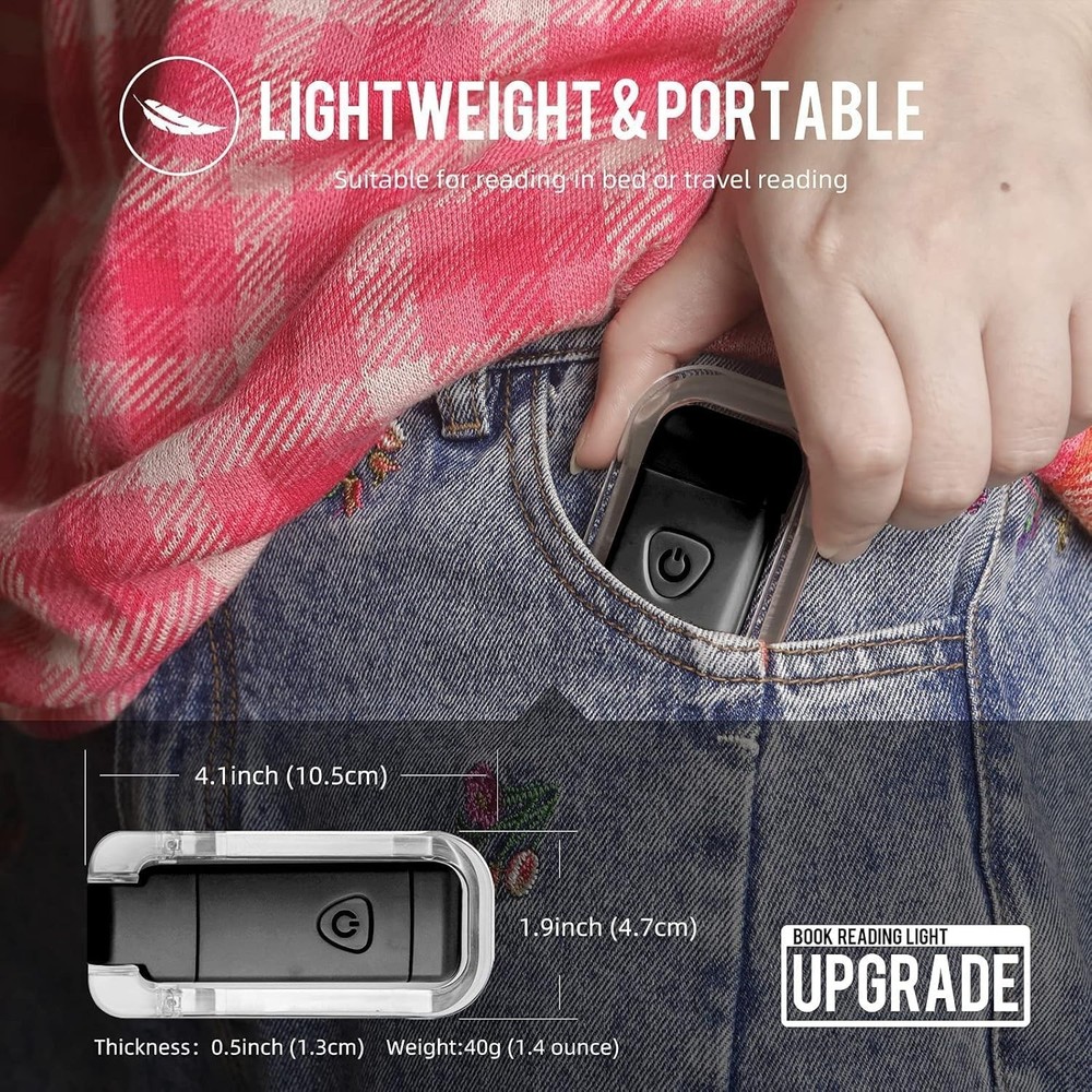 Dimmable LED Book Light - Portable Clip-On Design for Comfortable Night Reading