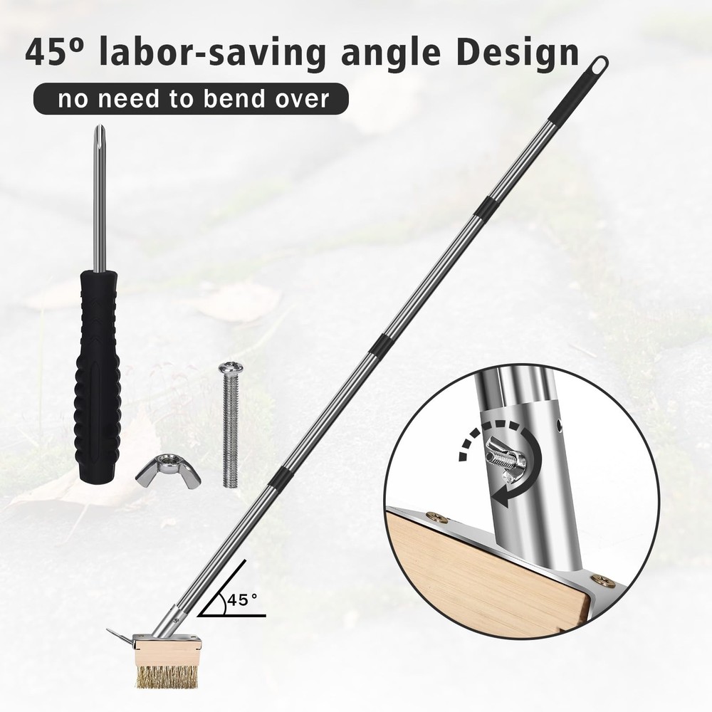 Crack Weeder Tool, Weed Puller Tool with 2 Heads&Scraping Hook, Paver Weeding...