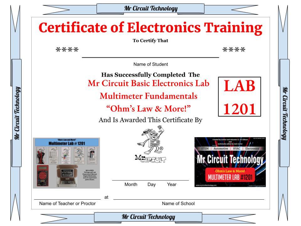 1201-LAB Mr Circuit Lab 2 PRACTICAL ELECTRONICS TROUBLESHOOTING with MULTIMETER