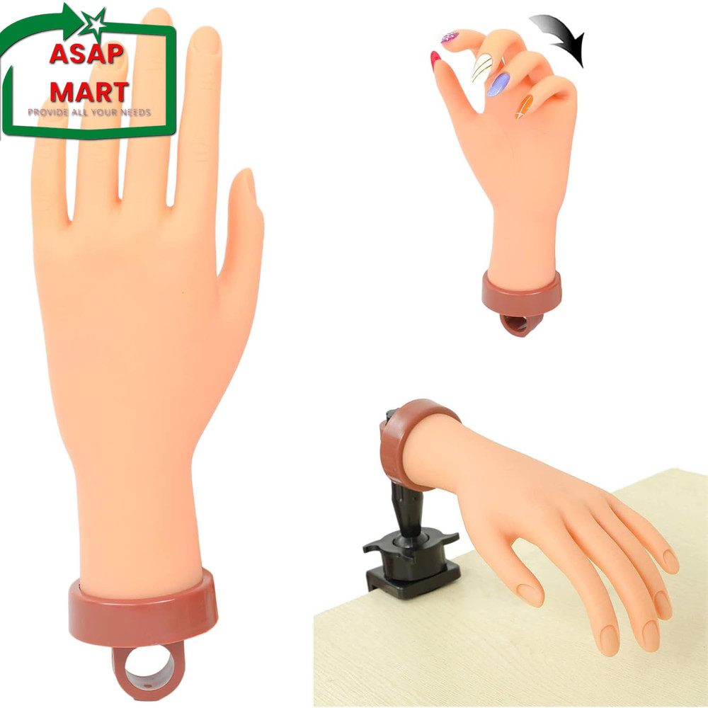 Nail Practice Hand for Acrylic Nails, Mannequin Hands for Nails Practice, Flexib