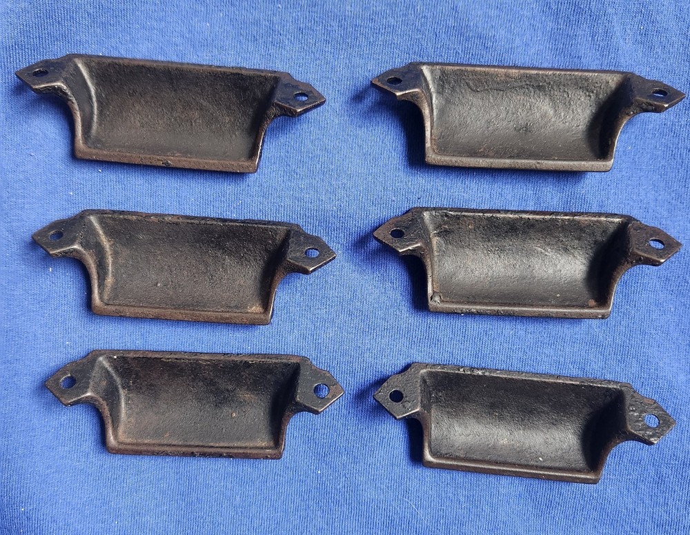 6 Antique Victorian Cast Iron Drawer Pulls Sargent & Co.
