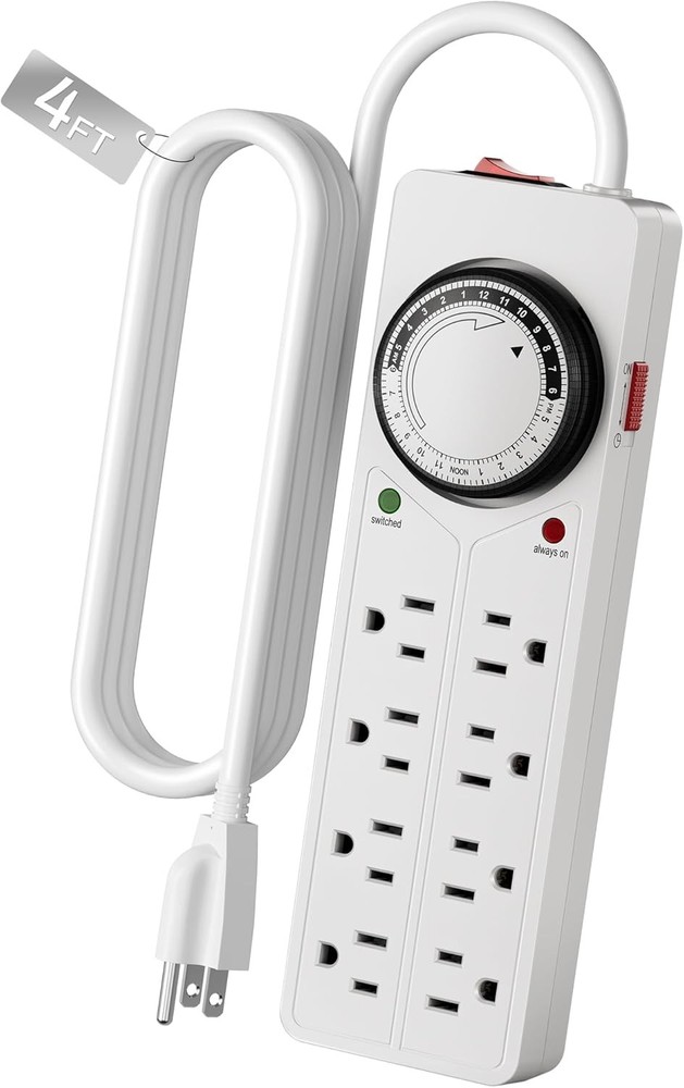 BN-LINK 8 Outlets Power Strip with 24hr programmable timer and surge protector
