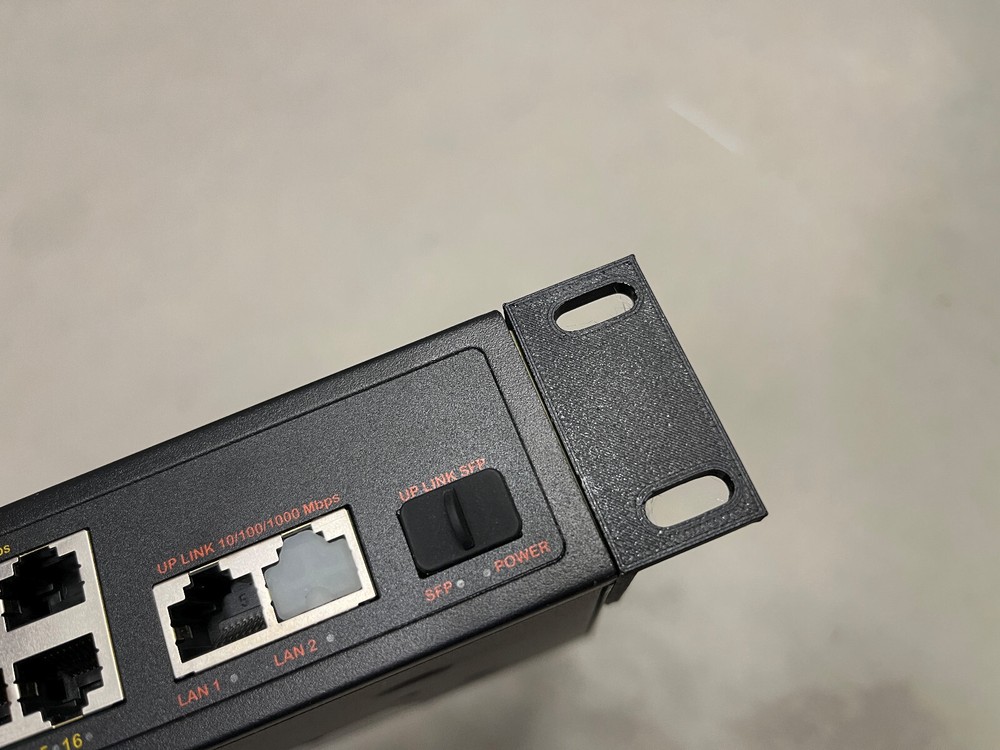 2 Pack - 2U 19" Network Rack Bracket Ears Universal Mount - 3D Printed