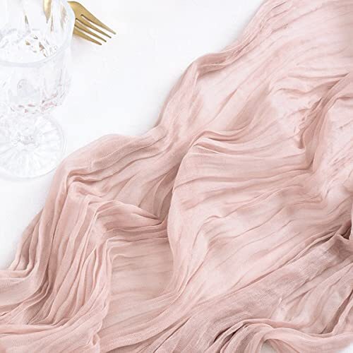 Pink Table Runner Spring Easter Cheesecloth Table Runner 10ft x 1pc Dusty Pink
