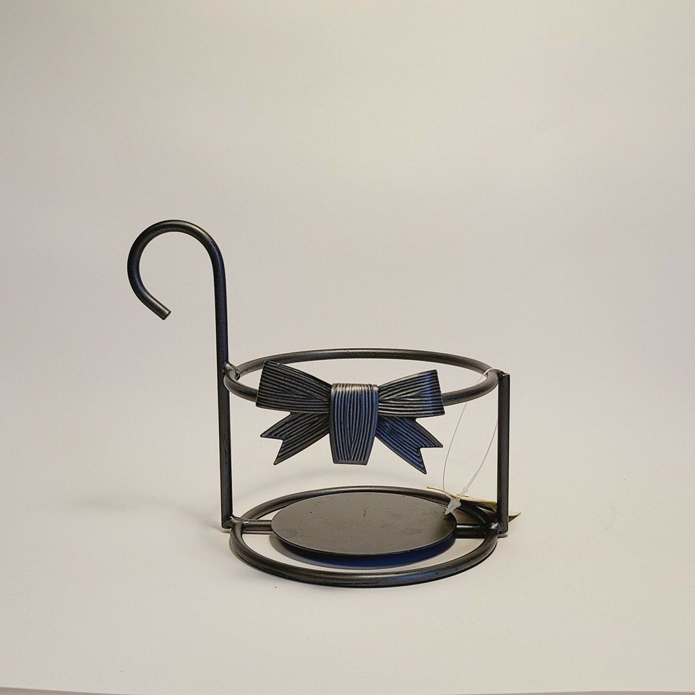 Rod Iron Large Jar Candle Holder with Bow Accent