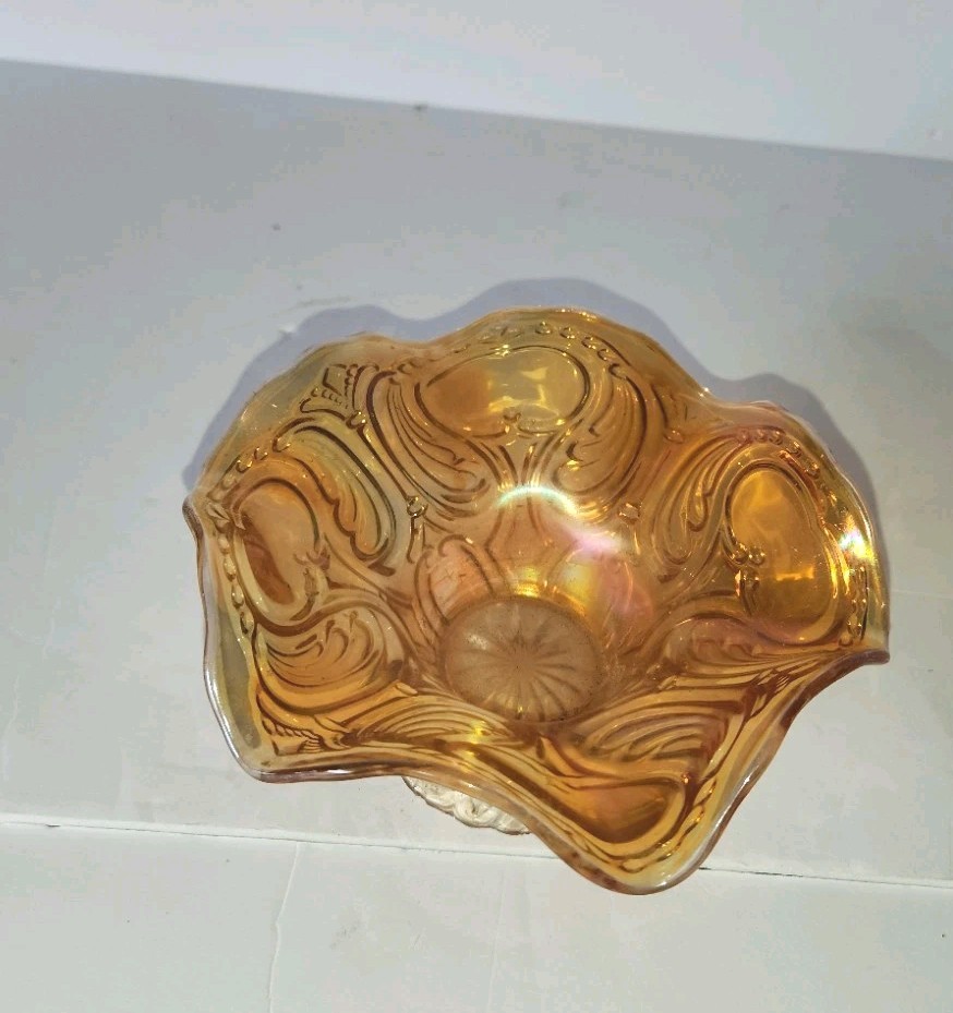 Imperial Glass Rococo Marigold Candy Dish