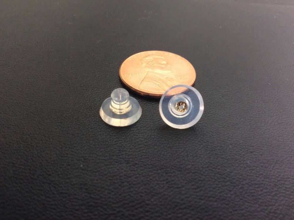 14k Solid Yellow Or White Gold Jelly Silicon Back Earring Backing Small to Large