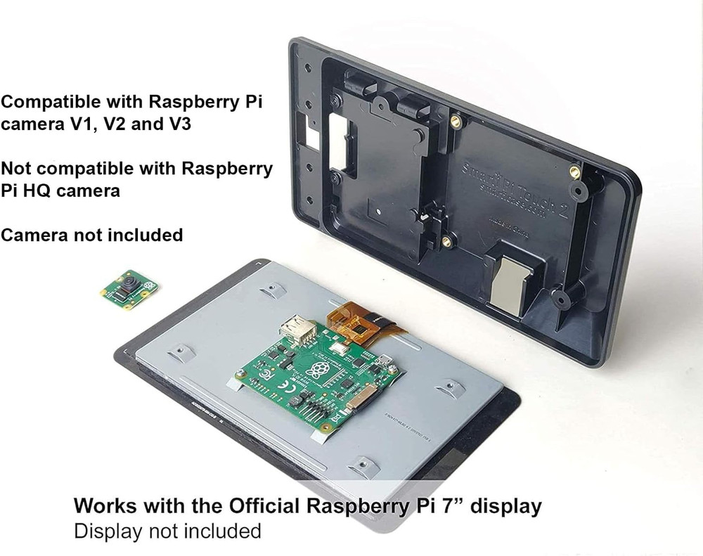 Smartipi Touch 2 - Case for the Official Raspberry Pi 7" Touchscreen Display - w