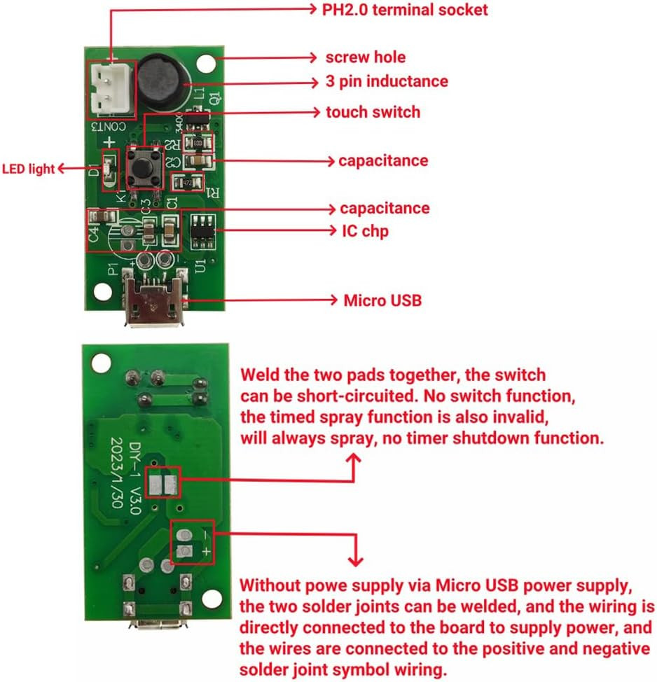 4Pcs USB Humidifieration Atomization Disc Mirco Interface Atomization Drive Circ