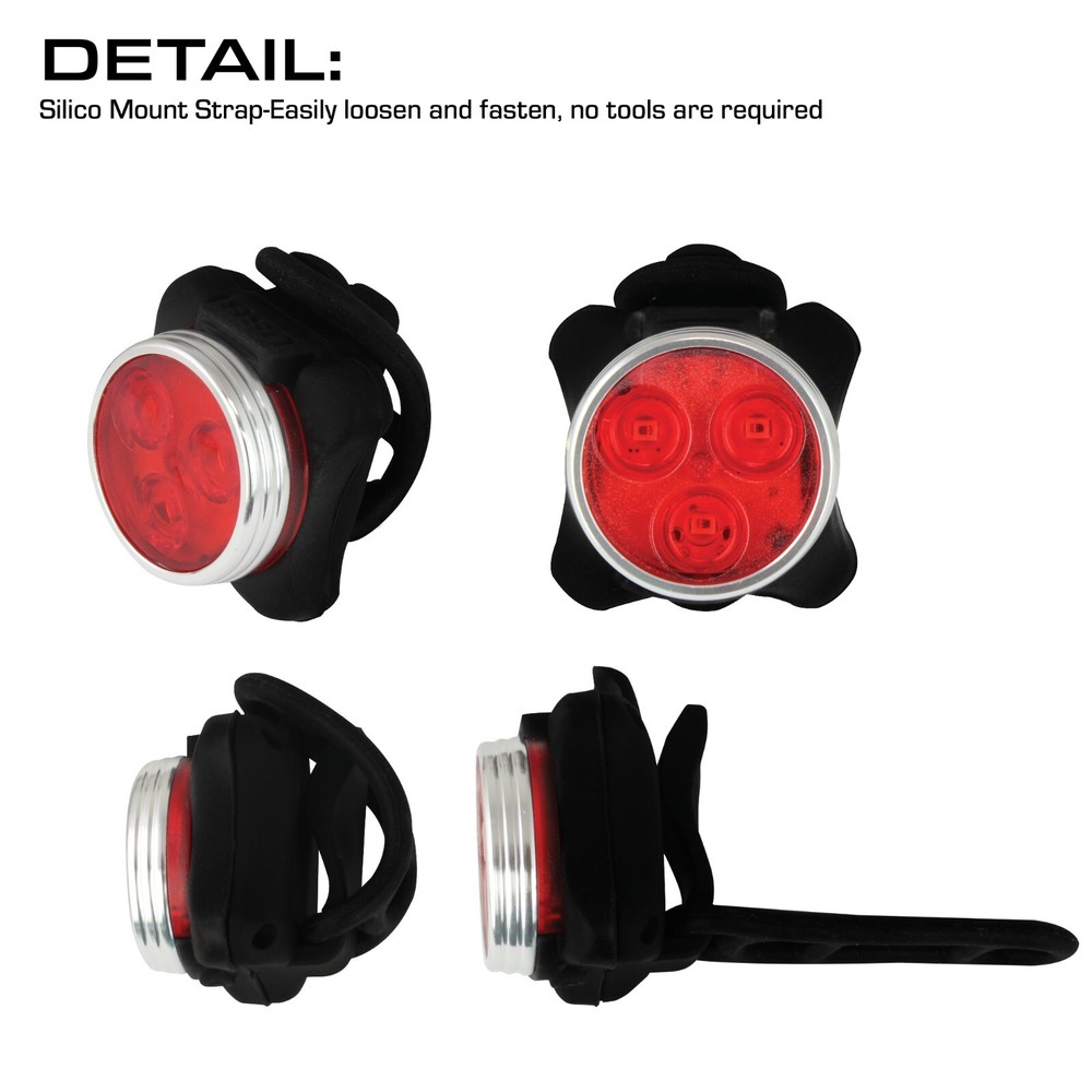 2 Set USB Rechargeable LED Light for Bicycle Front & Rear Cycling Lamp