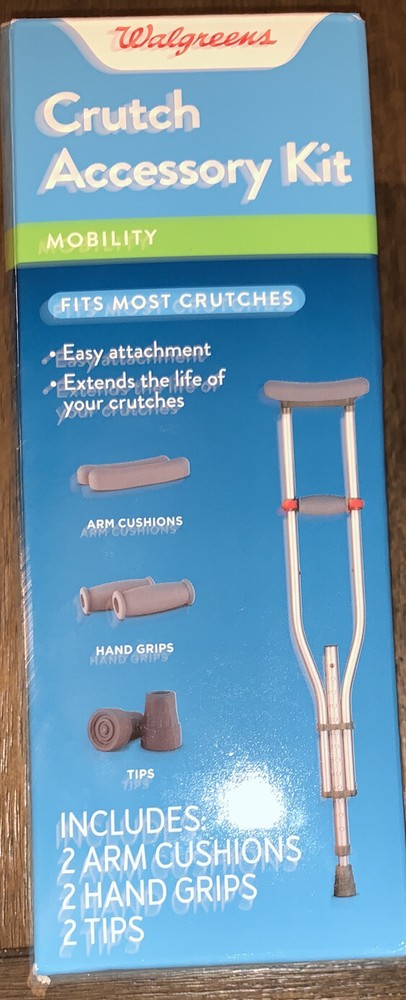 Walgreens Crutch Accessory Kit Gray New !  FREE USPS PRIORITY SHIPPING!