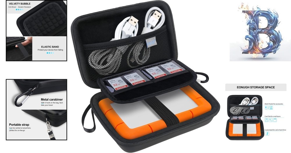 Compact Portable Carrying Case for USB Hard Drives - Extra Storage & Protection