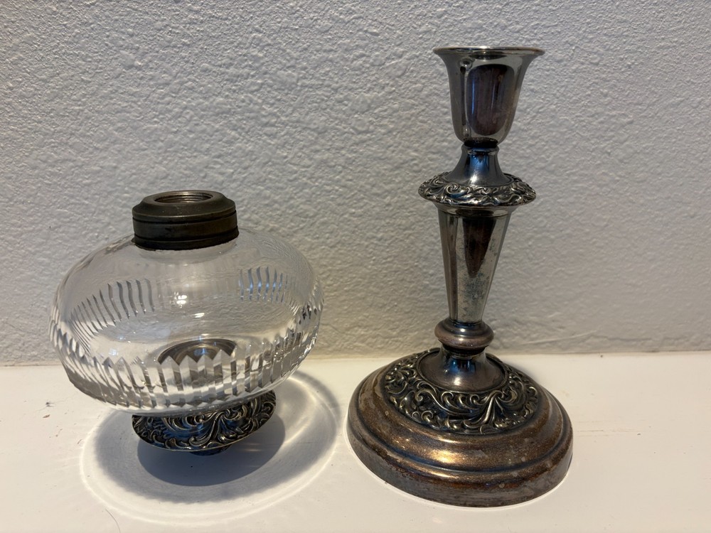 Antique Gorham Silver Plate Peg Lamp ~ c1906 ~ Empire Pattern