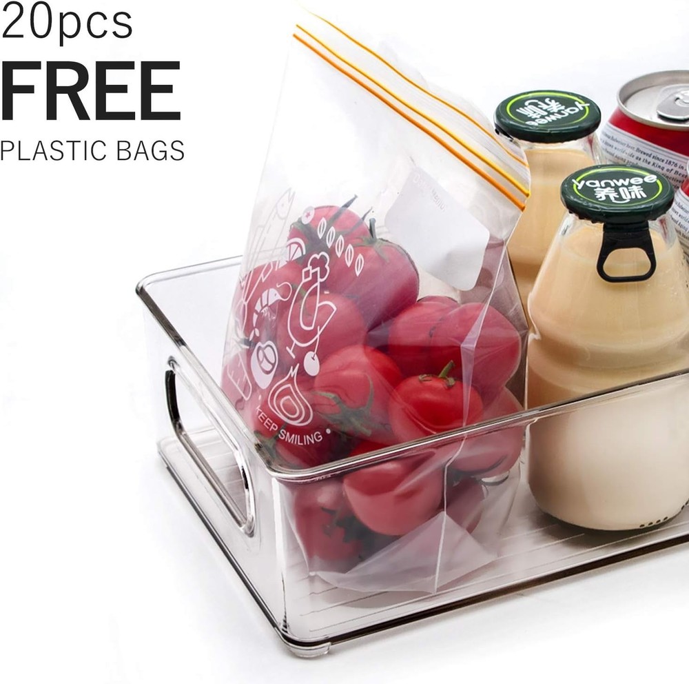 Stackable Refrigerator Organizer Bins 6 Pack Clear Kitchen Organizer Container