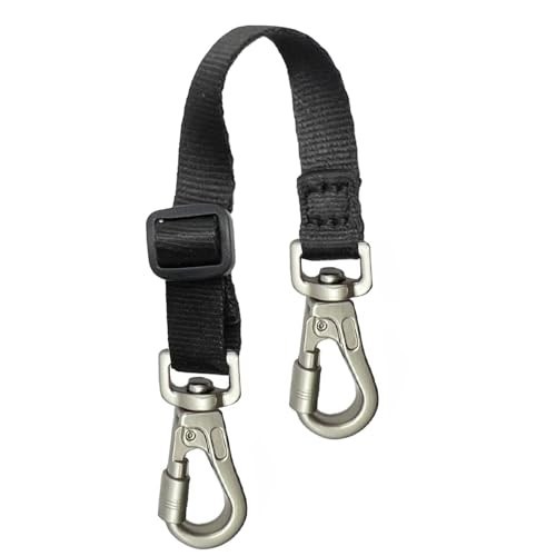 Adjustable Heavy Duty Double Ended Dog Harness Backup Clip - Lockable Safety Cli
