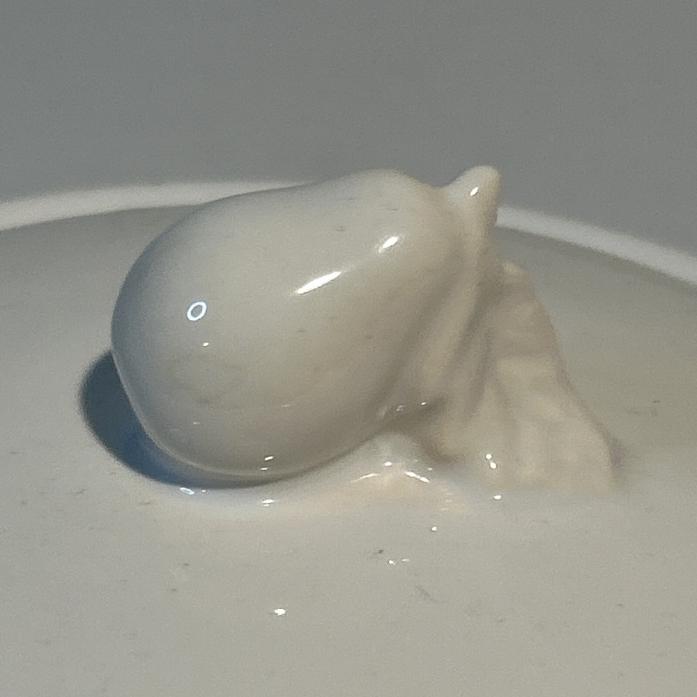 Lillian Vernon Round White Pear Butter Dish