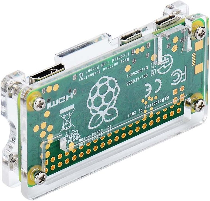 Raspberry Pi Zero Case, Case for Raspberry Pi Zero 2 W, with Heatsink, HDMI Adap