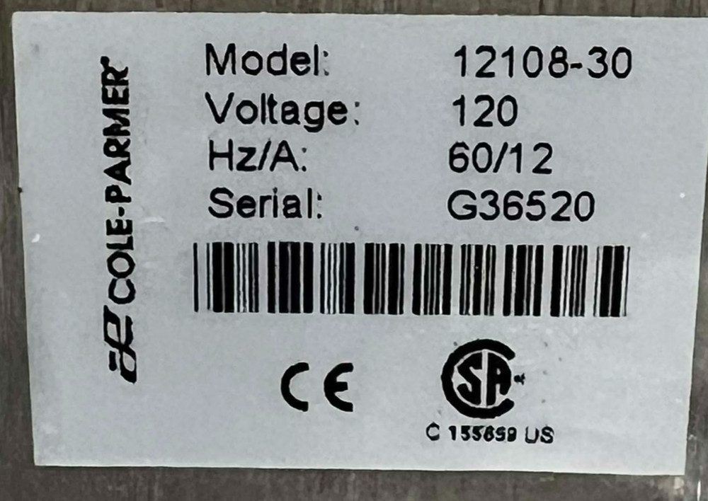Cole Parmer 12108-30 Chiller *used working