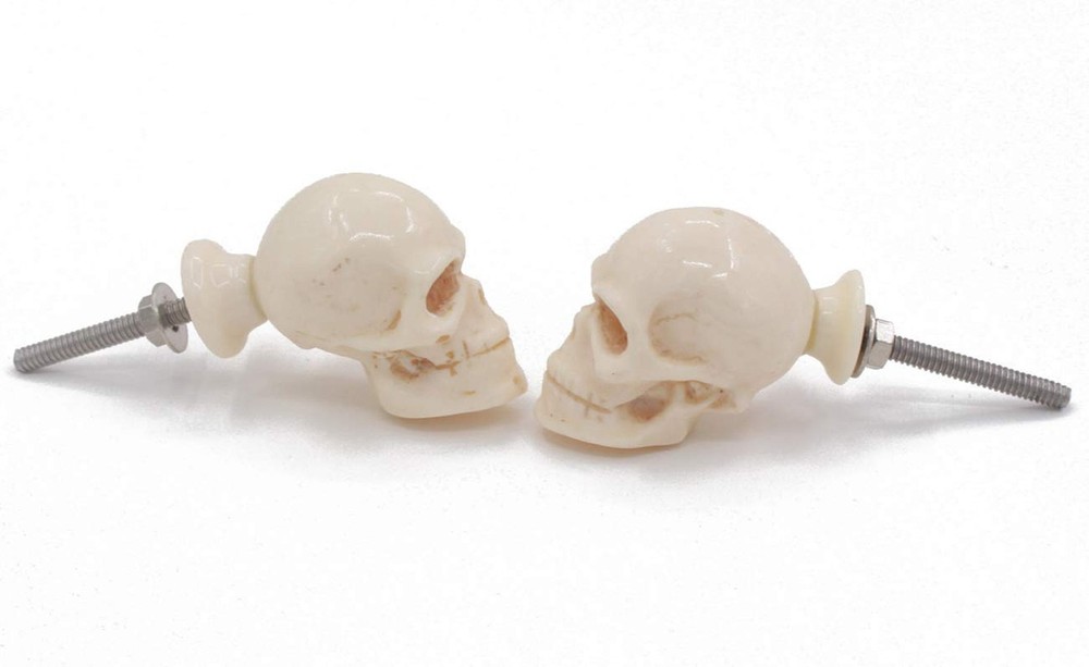 Cabinet Knobs 6 Pack for Drawer Knobs, Skull Resin Dresser Knobs, Drawer Pull...