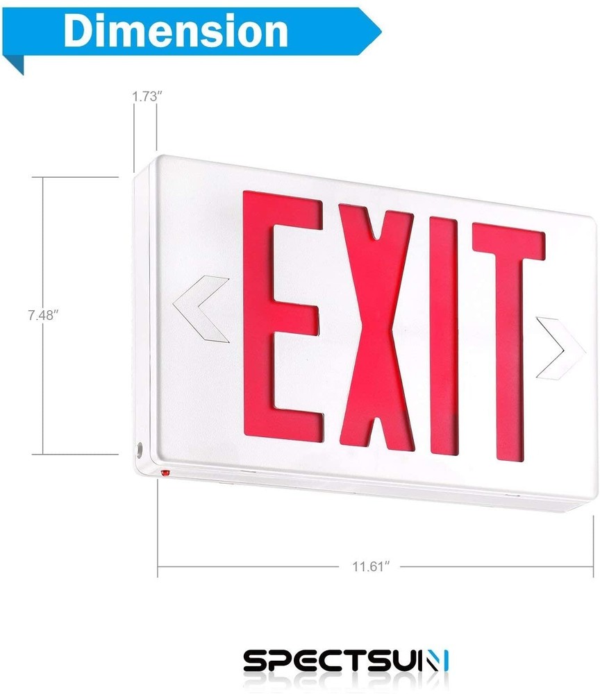 UL 4 PACKS Led Red Exit Sign & Emergency Lighting with Battery Backup for Home