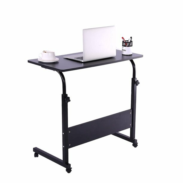 Office Laptop Desk Rolling Adjustable Portable Table Computer Mobile Stand New