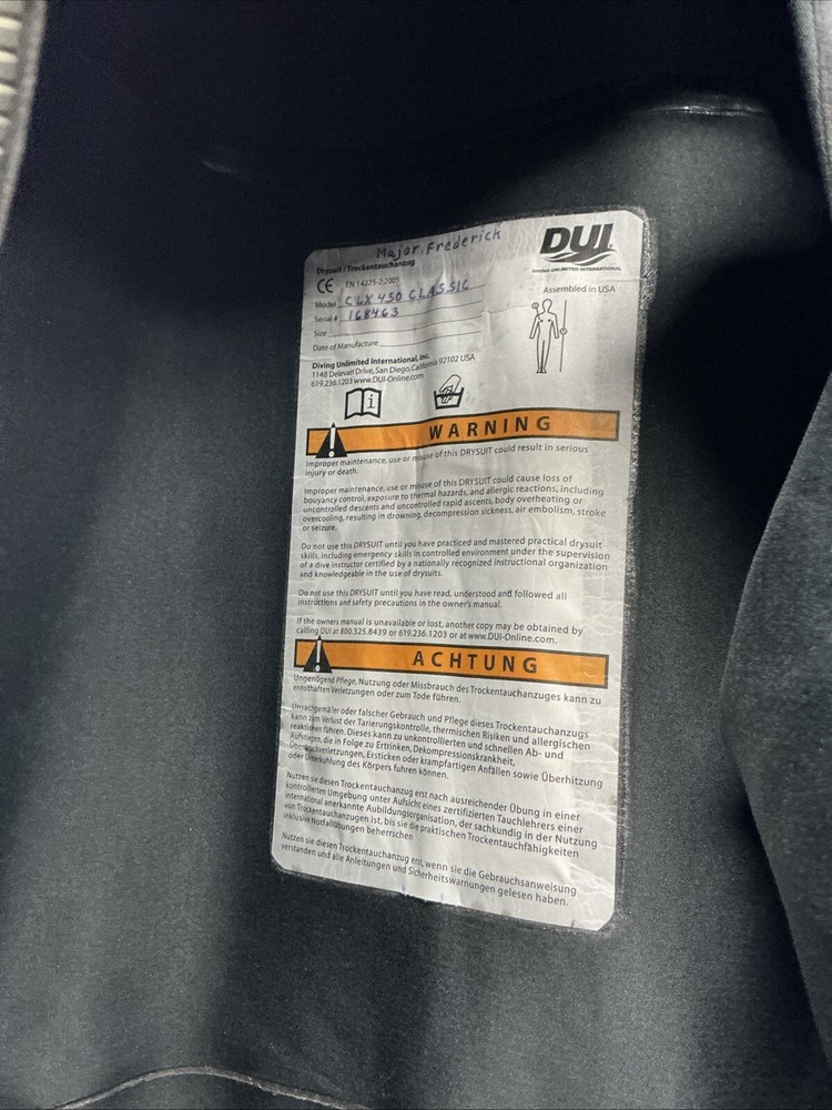 *PRE-OWNED* DUI CLX450 Custom Mens Drysuit