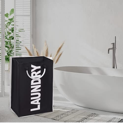 Black Collapsible Cloth Laundry Basket Foldable Fabric Hamper 1 Piece