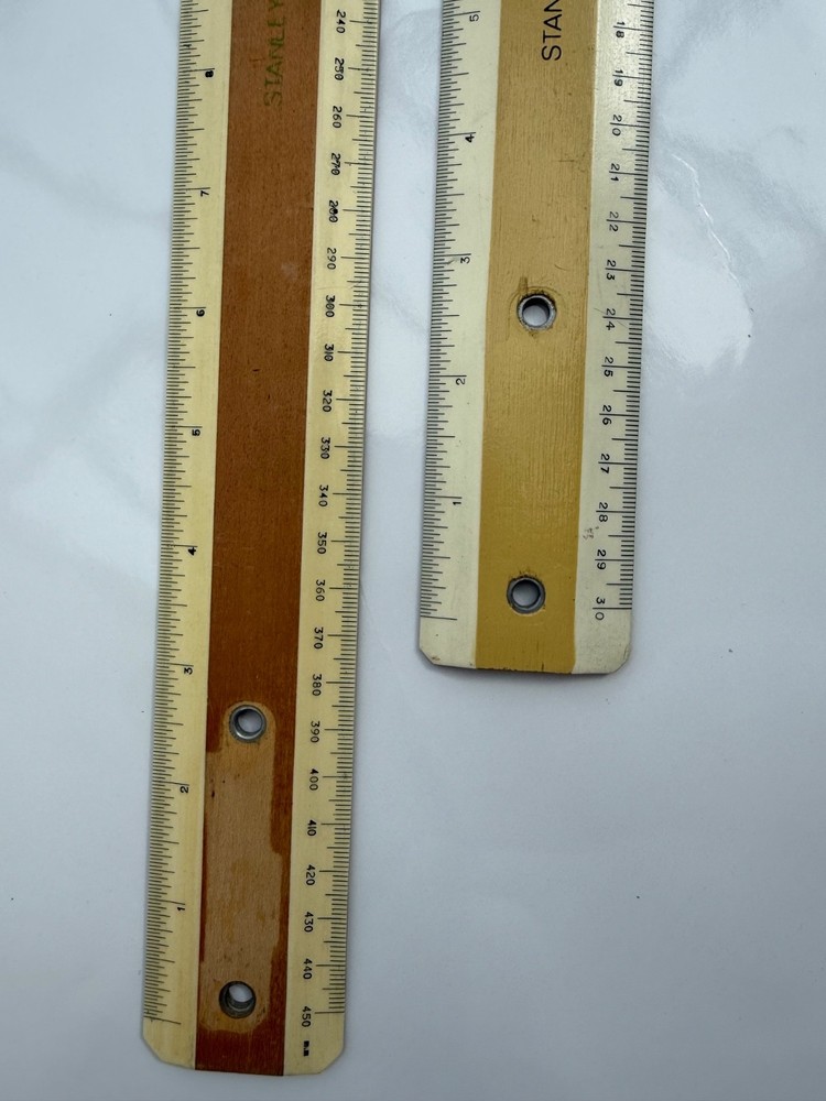 Drafting machine scale rules pair Stanley