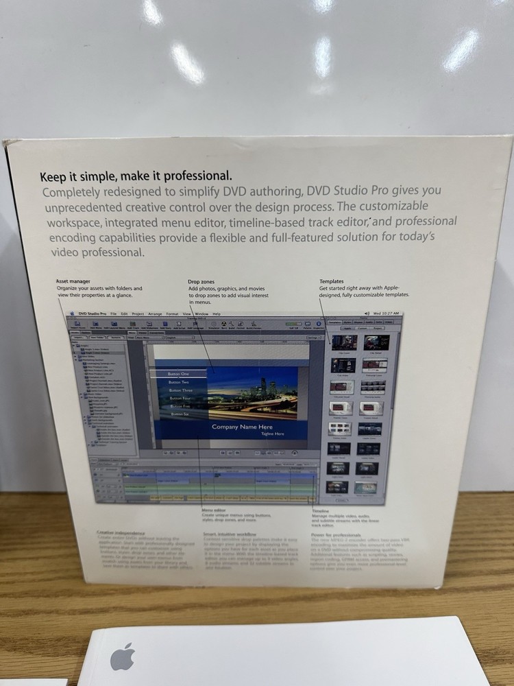 Apple DVD Studio Pro 2 Professional DVD Authoring Software Complete Product!