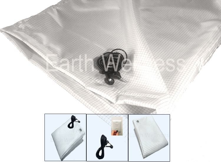 Earthing Grounding Pillow Case with Earthing Cord, Better Sleep, Detox