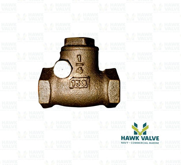 1/4" BRONZE 150 THREADED T-PATTERN SWING CHECK VALVE - MILWAUKEE FIG. 515