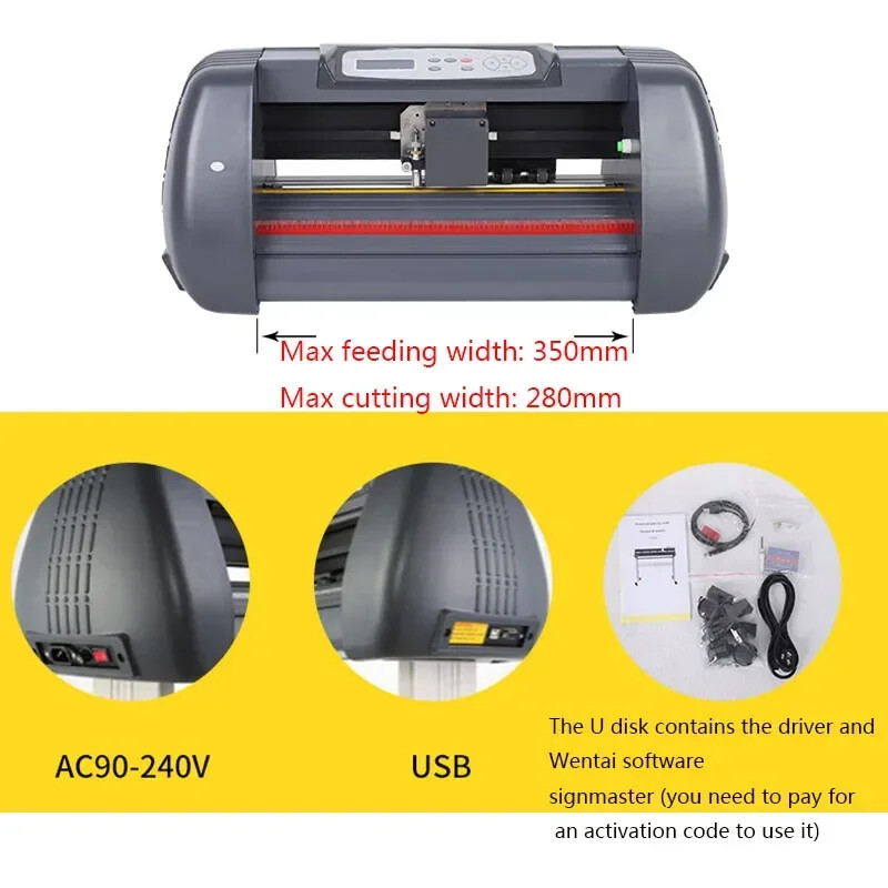 Motorized Cutting Plotter Cutting Width 280 Mm Vinyl Plotter USB Plotter