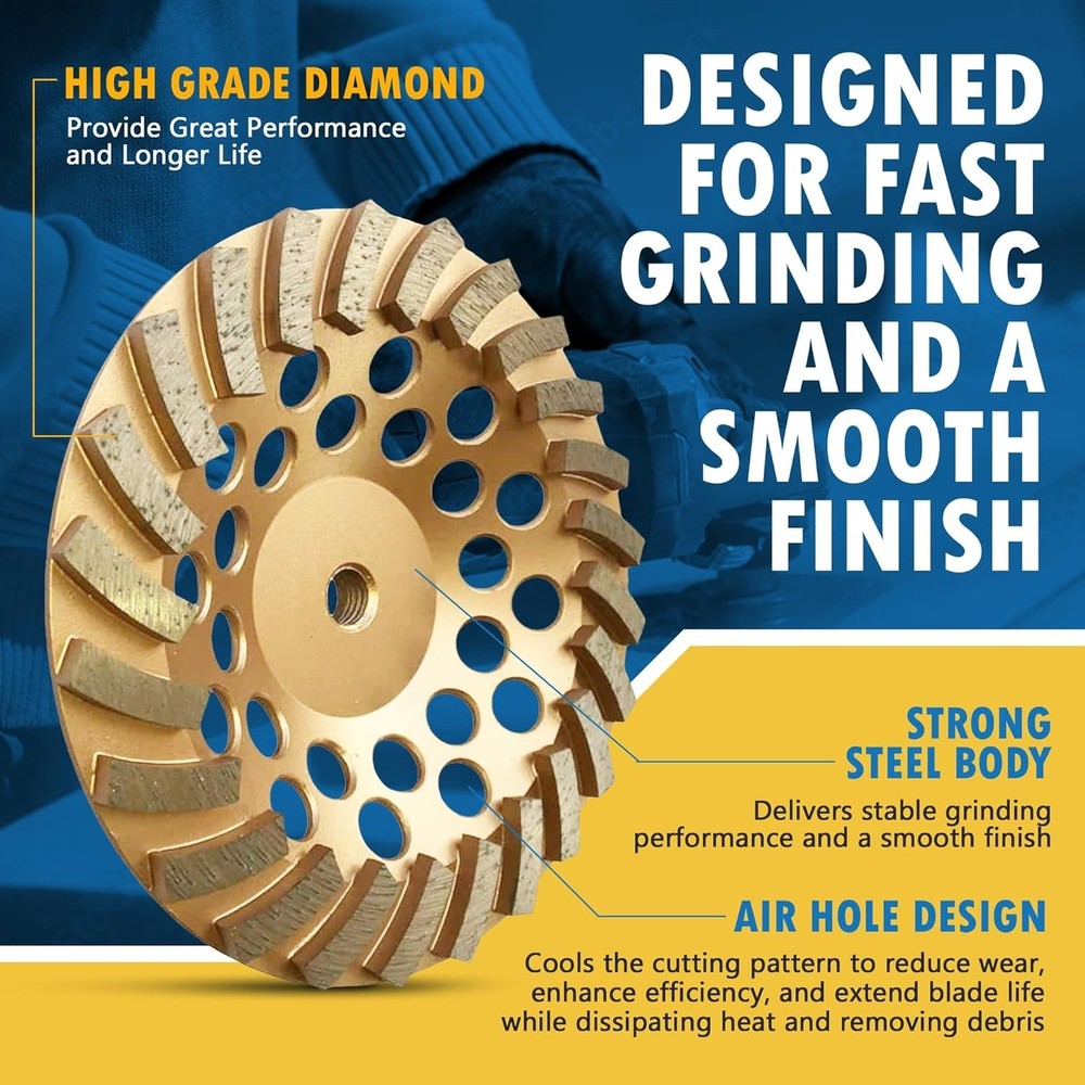 Turbo Segment Diamond Grinding Wheel - 5/8"-11 Arbor
