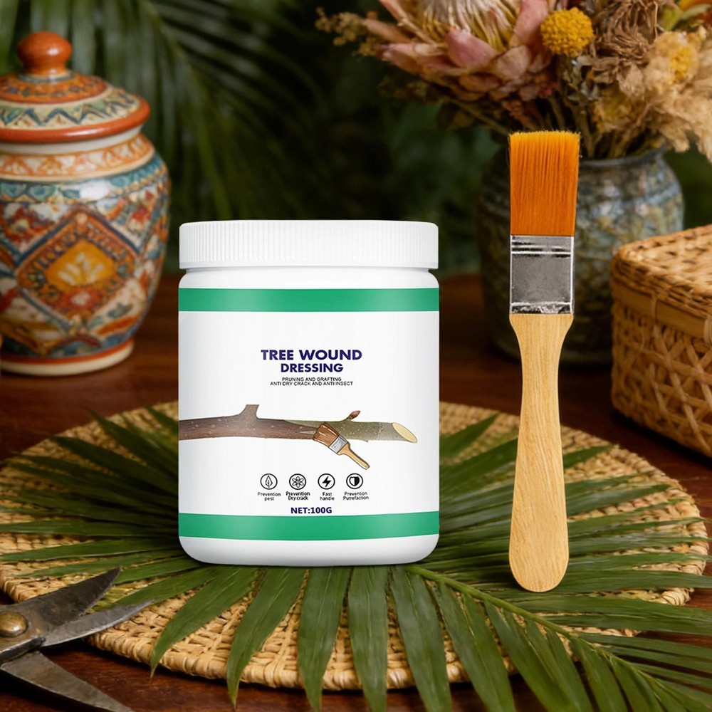 100g Tree Wound Pruning Sealer, Tree Wound Dressing With Brush Tree Wound Sealer