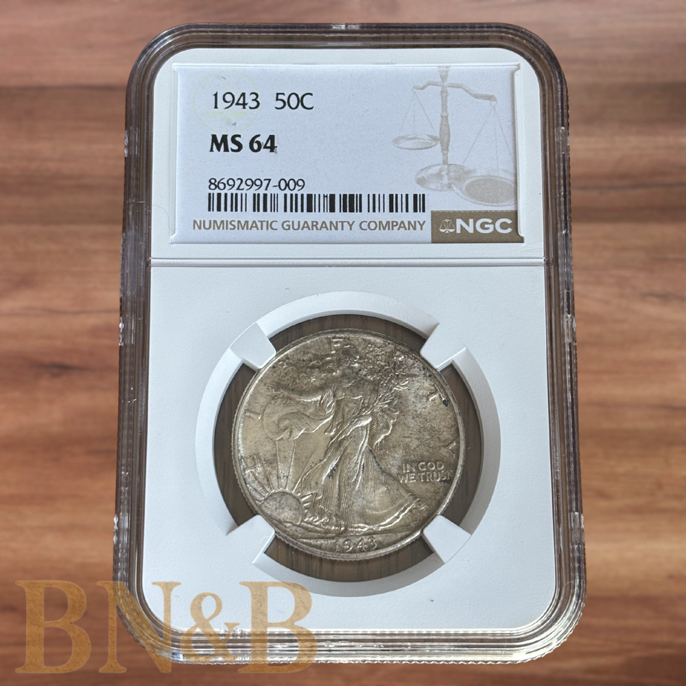 1943 Walking Liberty Half Dollar NGC MS64
