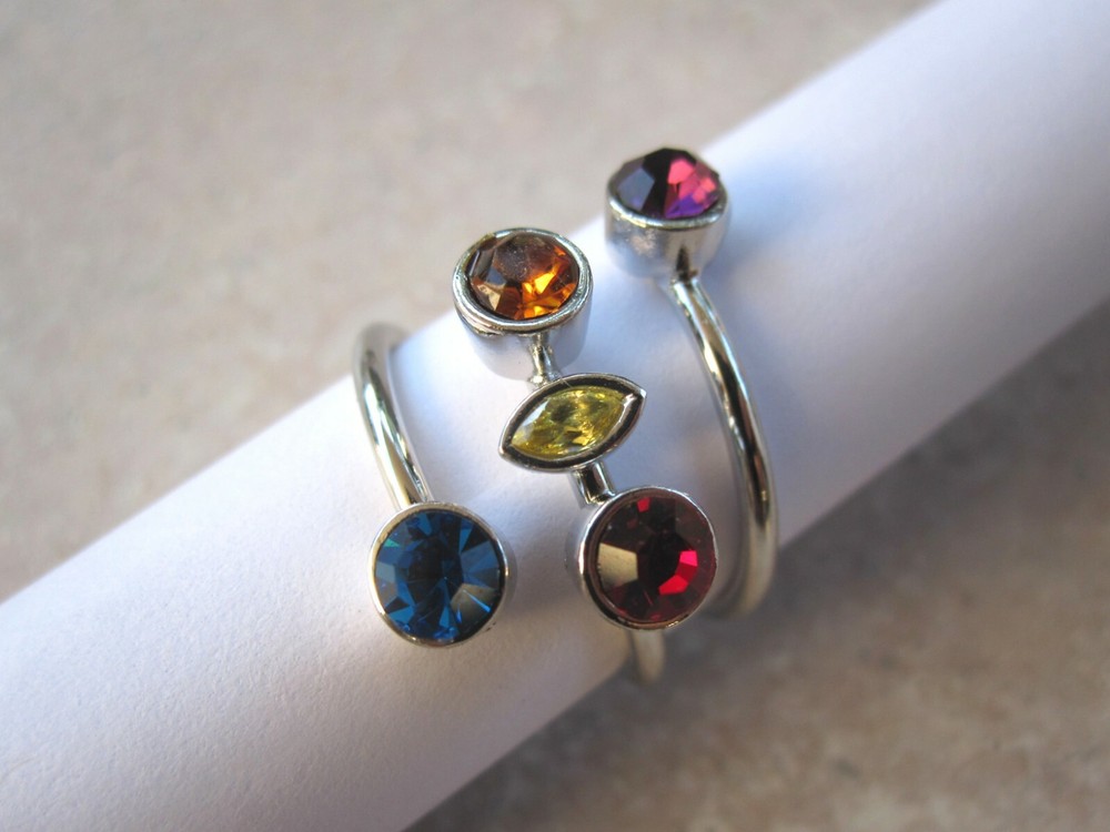 Lia Sophia Roll Call Cut Crystals Ring - Size 6
