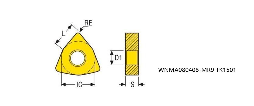 GENUINE  INSERTS            20PCS         	WNMA080408-MR9 TK1501
