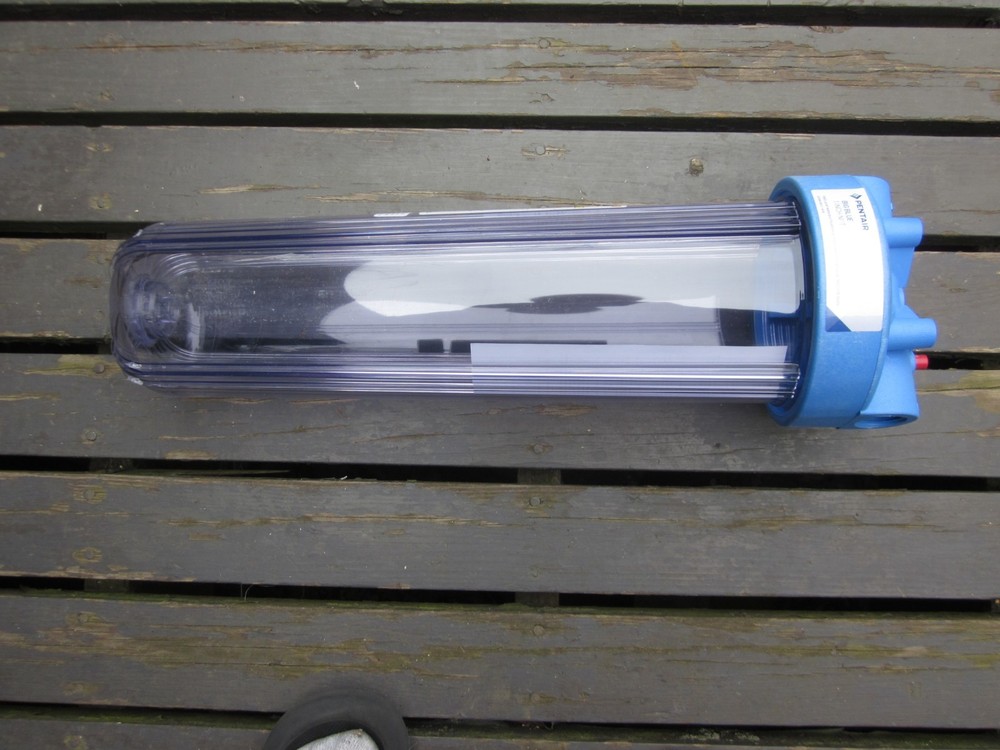 Pentair Pentek 166201 Big Clear Filter Housing, 1" NPT 20" Whole House Heavy ...