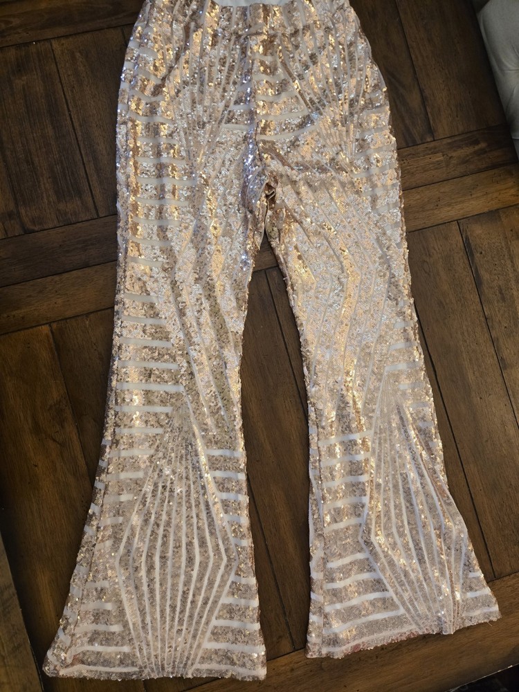 Gold Dance Costume Sequin Pants